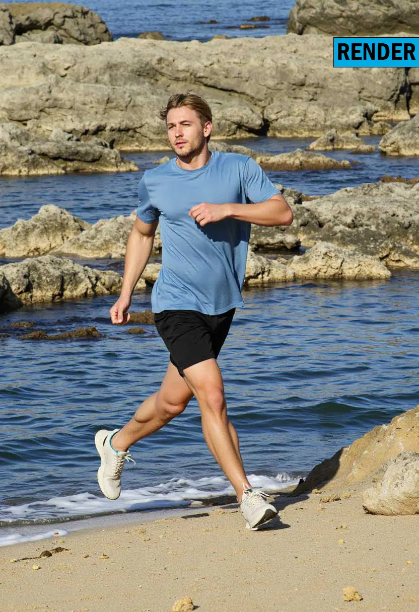 AI-adjusted model pose showing perfect positioning